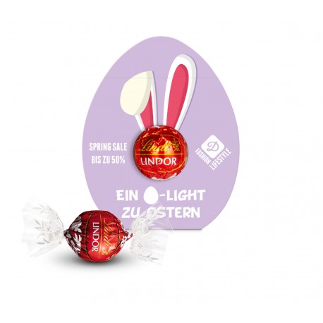 Upominki firmowe na Wielkanoc 2023 opakowanie reklamowe z czekoladowymi truflami Lindt Lindor